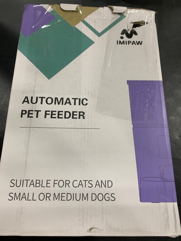 Photo 1 of IMIPAW Automatic Cat Feeders, 3L Timed Cat Dry Food Dispenser, Dual Power Supply, Programmable Portion Size, 1-6 Meals Per Day, Auto Pet Feeder for Cats and Small Dogs