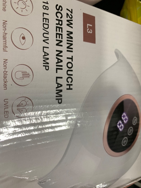 Photo 1 of LadyMisty 72W UV LED Nail Lamp Light Dryer for Nails Gel Polish with 18 Beads 3 Timer Setting & LCD Touch Display Screen, Auto Sensor, Professional Nails, White