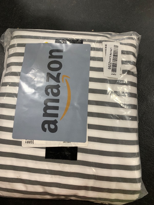 Photo 1 of Striped Sheets - Grey Striped Sheets - 1 Flat & 1 Fitted & 2 Pillowcases w/ Deep Pockets – Comfy, Wrinkle & Fade Free - Ultra-Soft, Breathable & Cooling – Luxury Pinstripe Bedding - Full Size Bed Set