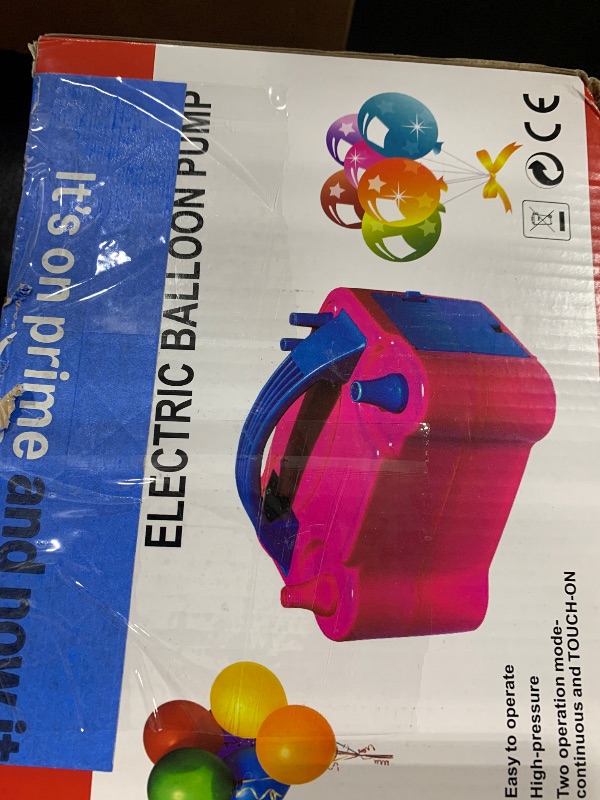 Photo 1 of Electric Air Balloon Pump, Portable 110V 600W Dual Nozzle Electric Blower Air Pump Inflator for Decoration Party with Balloons, Tying Tool and Accessories (Rose Red)
