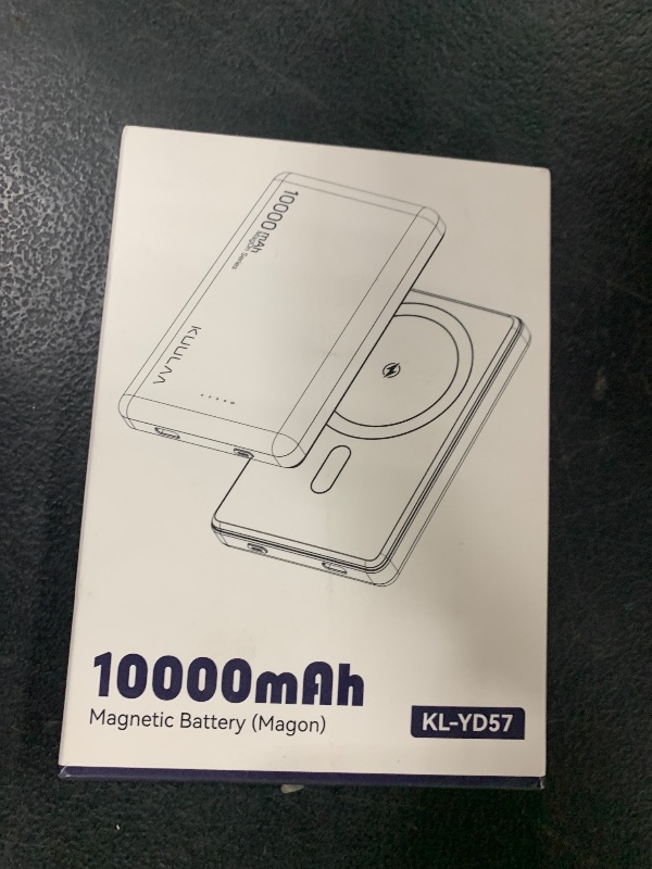 Photo 1 of Kuulaa Magsafe Battery Pack 0.47'' 10000mAh Slim Magnetic Portable Charger Power Bank Support USB C PD 20W Fast Charging, Compatible with iPhone 16 Pro Max/15/14/13/12 Mini
