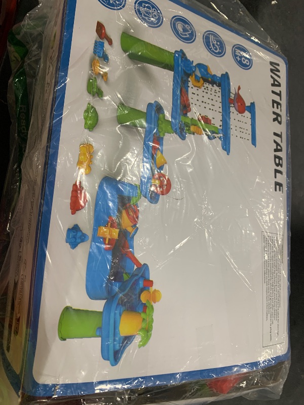 Photo 1 of Kids Water Table 6-Tier Sand and Water, Rotatable Activity Pool with Beach Toys Set, Outdoor Fun for Patio, Backyard, Playground, Picnic, Park, Garden Entertainment