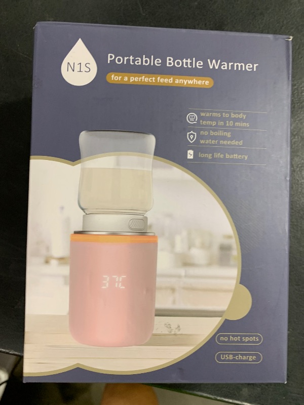 Photo 1 of COSmama Bottle Warmer,Fast Heating Portable Bottle Warmer with 4 Adapter,Cordless Travel Bottle Warmer with Most Bottles,Rechargeable Baby Bottle Warmer for Breastmilk or Formula,Accurate Temperature