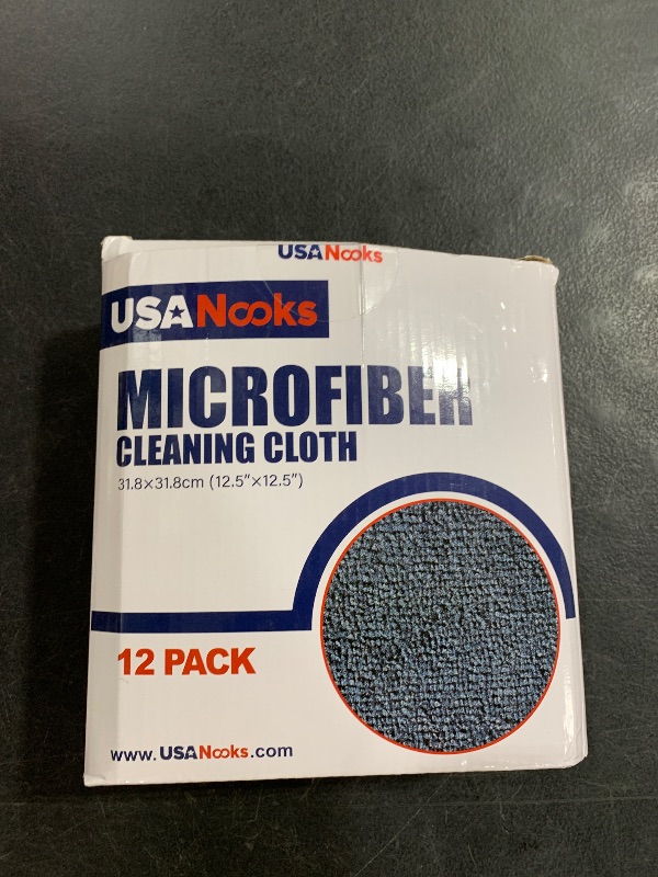 Photo 1 of USANOOKS Microfiber Cleaning Cloth - 12Pcs 12.5x12.5 inch High Performance - 1200 Washes, Ultra Absorbent Microfiber Towels for Cars Undercarriage, Rims and Engine Bay Cleaning -Microfiber Cloth