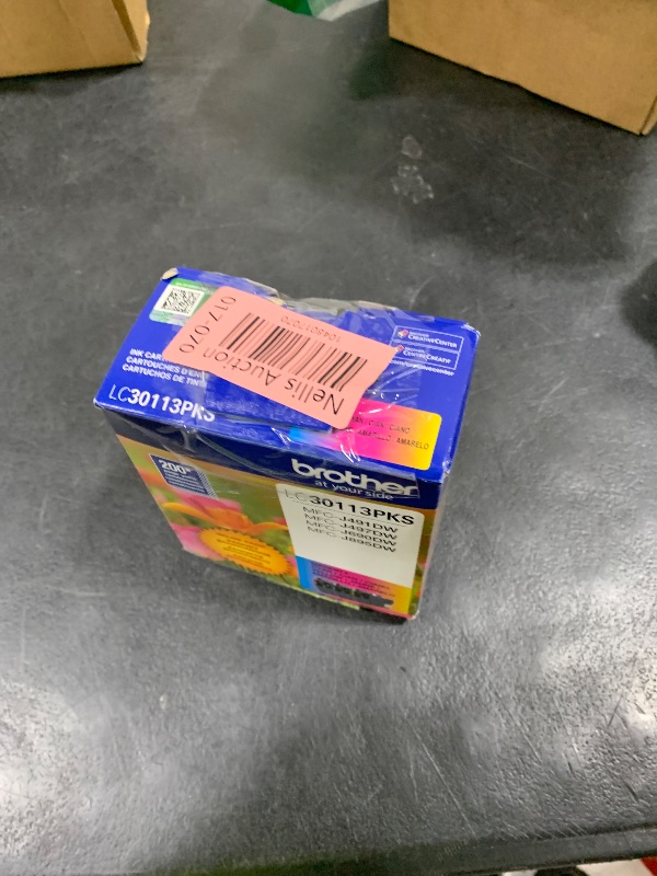 Photo 1 of Brother Genuine LC30113PKS 3-Pack Standard Yield Color Ink Cartridges, Page Yield Up to 200 Pages/Cartridge Includes Cyan, Magenta and Yellow, LC3011