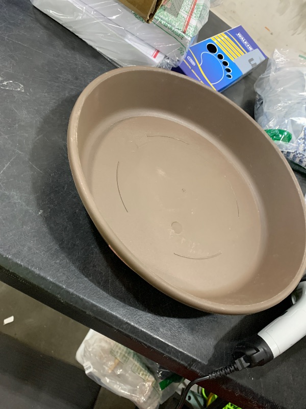 Photo 1 of The HC Companies Flower Pot Saucers - Plastic Plant Saucer for Outdoors & Indoors - Traditional Design Plant Pot Trays for Water Drainage - Durable & Stylish Round Plant Tray (14-inch Clay)**1***