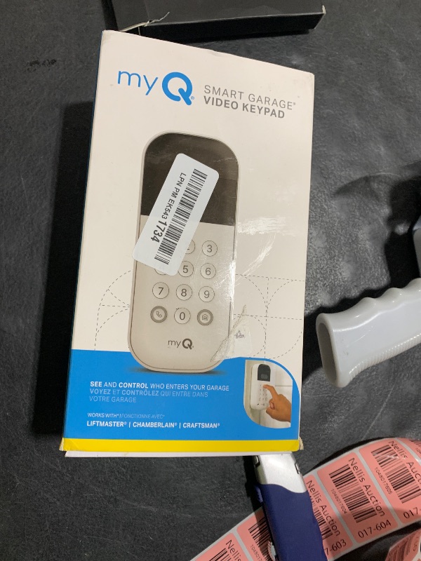 Photo 1 of myQ Smart Garage Door Video Keypad with Wide-Angle Camera,Customizable PIN Codes,and Smartphone Control–Take Charge of Your Garage Access Works with Chamberlain, LiftMaster and Craftsman openers,White