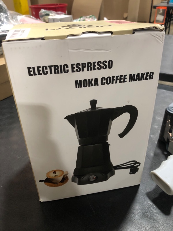 Photo 1 of LAOION Cafetera Espresso Maker, 6 Cup Portable Coffee Machine, 300ml Portable Cafeteras Electricas Modernas, Electric Moka Pot with Detachable Base & Overheat Protection, Coffee Gift for Home Travel