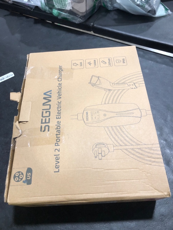 Photo 1 of Level 2 EV Charger (32Amp, 220V-240V, NEMA 14-50 Plug), 25ft UL Listed Cable, with Adjustable Current/Delay Timer, Portable Home Travel Electric Vehicle Charging Station EVSE SAE J1772 EV Car Charger