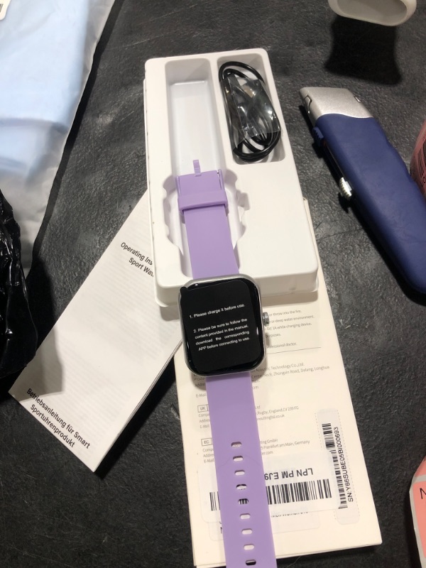 Photo 1 of Smart Watch for Men Women (Answer/Make Call), 1.96" HD Fitness Tracker Running Watch, IP68 Waterproof,Pedometer, Sleep/Step/Activity/Heart Rate Monitor,110+ Sport Mode Smartwatch for iOS Phone,Purple