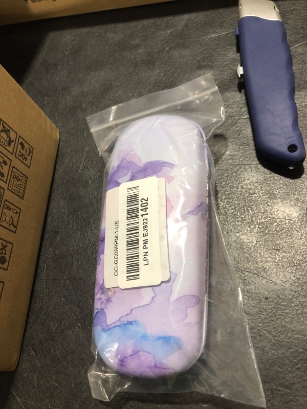Photo 1 of molshine Hard Shell PU Leather Glasses Case,Travel Portable Eyeglass Case for Men Women Girl Travel Study Work (Pink Marble)