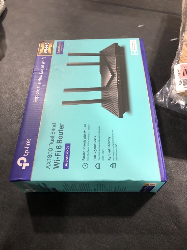 Photo 1 of TP-Link AX1800 WiFi 6 Router V4 (Archer AX21) – Dual Band Wireless Internet, Gigabit, Easy Mesh, Works with Alexa - A Certified for Humans Device, Free Expert Support