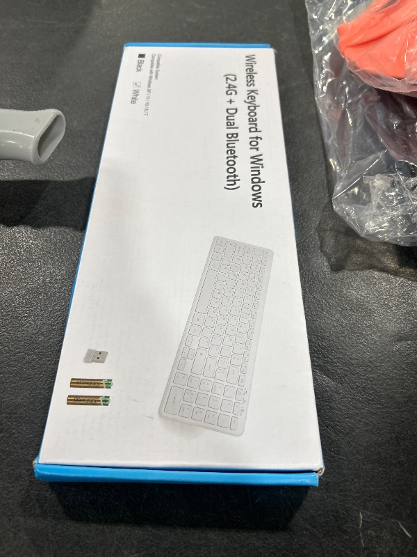 Photo 1 of Awaygerous Wireless Bluetooth Keyboard, Universal Multi-Device Keyboard with Number Pad and Media Hotkeys, USB + Dual BT Connection, Ergonomic Design Slim for Windows Computer/Laptop/Tablet