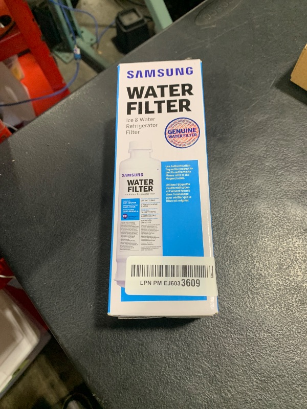 Photo 1 of SAMSUNG Genuine Filter for Refrigerator Water and Ice, Carbon Block Filtration, Reduces 99% of Harmful Contaminants for Clean, Clear Drinking Water, 6-Month Life, HAF-QIN/EXP, 1 Pack