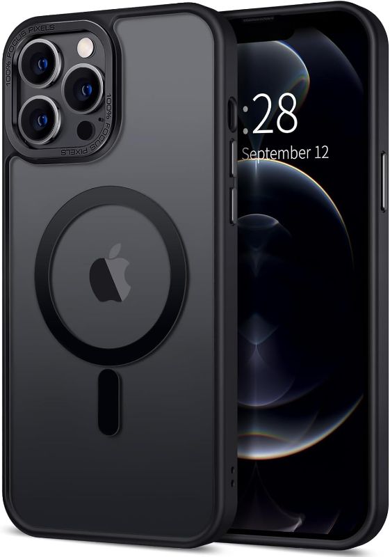 Photo 1 of Hython Case for iPhone 12 Pro Case Magnetic Translucent Matte Phone Cases 6.1" [Compatible with MagSafe] Thin Slim Fit Shockproof Bumper Hard Protective Cover for Women Men Girls, Frosted Black