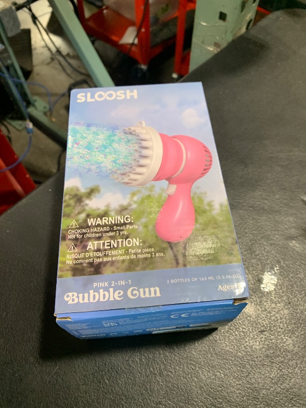 Photo 1 of Sloosh Bubble Machine Gun with Solution Refill, Removable Fan, Rocket Shape Bubble Guns Blaster for Kids Adults, Summer Toys, Party, Easter, Birthday Gift, Outdoor