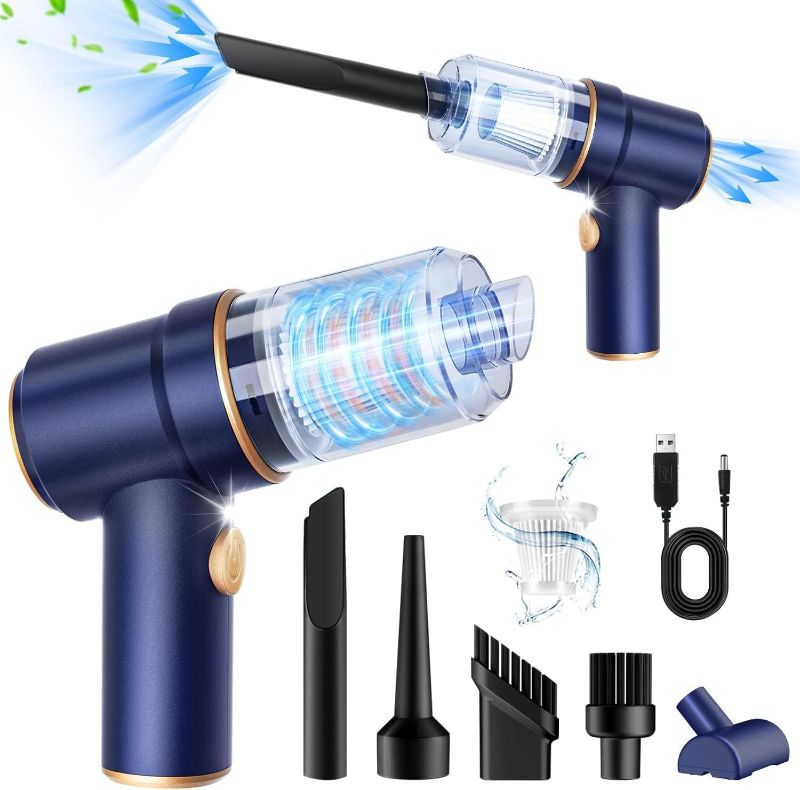 Photo 1 of KMM Handheld Car Vacuum Cleaner, 9000Pa Vacuum Cleaner and Air Duster, 120W High Power Hand Held Vacuum with LED Light and Multi-Nozzles for Car, Home, Office, Pet