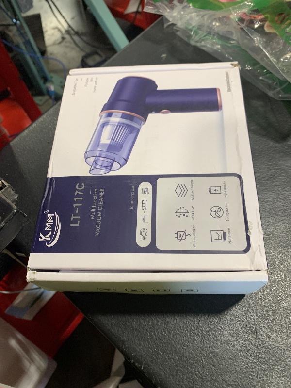 Photo 1 of KMM Handheld Car Vacuum Cleaner, 9000Pa Vacuum Cleaner and Air Duster, 120W High Power Hand Held Vacuum with LED Light and Multi-Nozzles for Car, Home, Office, Pet