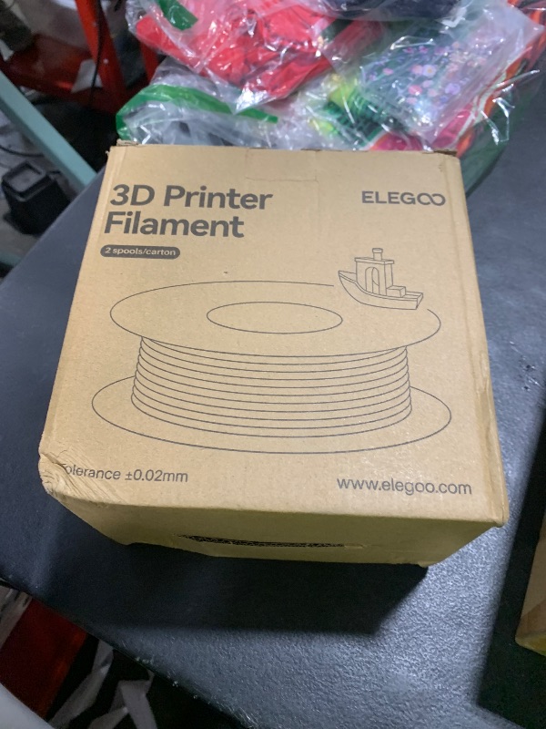 Photo 1 of ELEGOO PLA Filament 1.75mm Gray 2KG, 3D Printer Filament Dimensional Accuracy +/- 0.02mm, 2 Pack 1kg Cardboard Spool(2.2lbs) 3D Printing Filament Fits for Most FDM 3D Printers