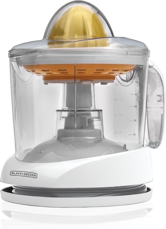 Photo 1 of BLACK+DECKER 32oz Citrus Juicer with Self-reversing Cone, White, CJ650W