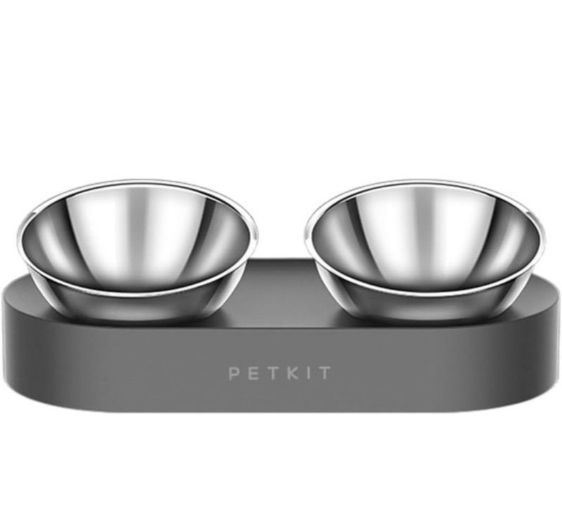 Photo 1 of Pet food bowl, pet bowl, pet supplies, cat food bowl, stainless steel cat bowl, cat double bowl adjustable dog feeding bowl, dog and cat food bowl, cat water bowl tilting bowl ( Size : Stainless steel