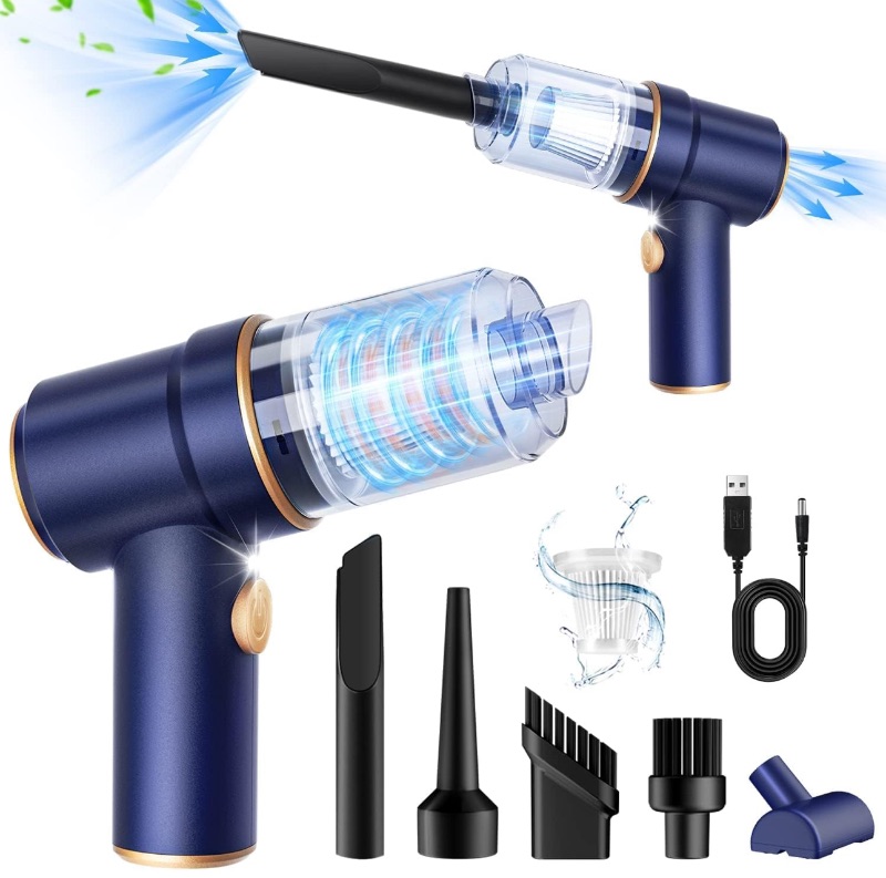 Photo 1 of KMM Handheld Car Vacuum Cleaner, 9000Pa Vacuum Cleaner and Air Duster, 120W High Power Hand Held Vacuum with LED Light and Multi-Nozzles for Car, Home, Office, Pet