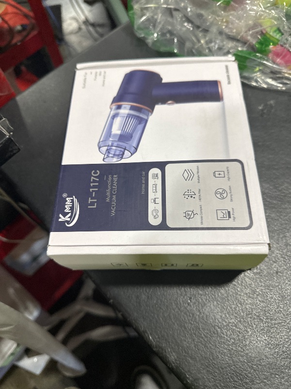 Photo 1 of KMM Handheld Car Vacuum Cleaner, 9000Pa Vacuum Cleaner and Air Duster, 120W High Power Hand Held Vacuum with LED Light and Multi-Nozzles for Car, Home, Office, Pet