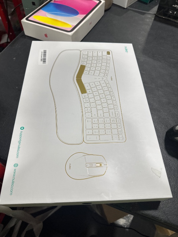 Photo 1 of Nulea KM75 Advanced Ergonomic Wireless Keyboard and Mouse Combo, Comfortable Natural Typing, Palm Rest, Multi-Device (Bluetooth, 2.4G, Wired), Rechargeable, for Multi-OS, Windows, Mac, Android(Black)