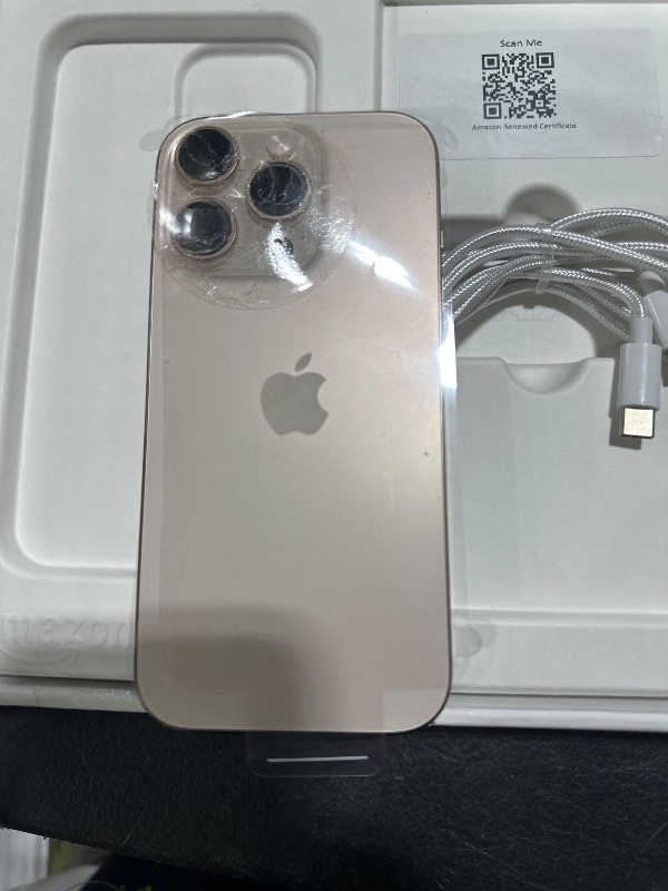 Photo 1 of Apple iPhone 16 Pro, US Version, 256GB, Desert Titanium - Unlocked (Renewed Premium)