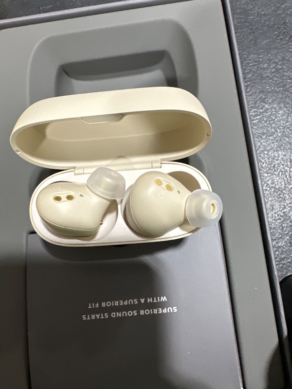 Photo 1 of Jabra Elite 75t Earbuds – Alexa Enabled, True Wireless Earbuds with Charging Case, Gold Beige – Bluetooth Earbuds with a More Comfortable, Secure Fit, Long Battery Life and Great Sound Quality