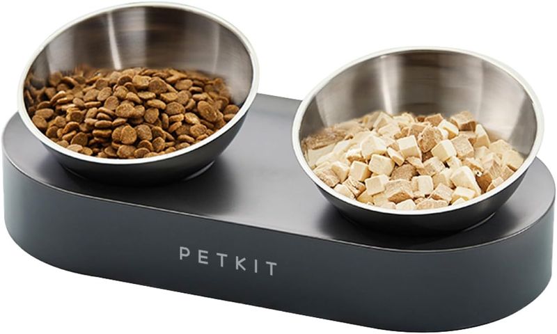 Photo 1 of PETKIT Raised Dog Cat Food Bowl 304 Stainless Steel, Elevated Pet Food and Water Bowl Dishes, Elevated Cat Bowls, Non-Slip Tilted Cat Bowl No Spill