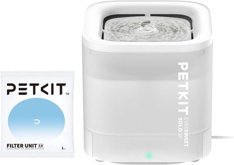 Photo 1 of PETKIT New Cat Water Fountain with Wireless Pump, Ultra Quiet 65oz/1.85L Pet Water Fountain for Cats and Dogs Inside, Detachable Design Easy to Clean and Assemble, Filters Included