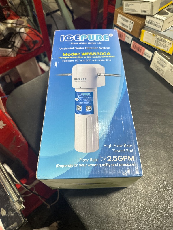 Photo 1 of ICEPURE WFS5300A-20 5 Years or 40K Gallons Under Sink Water Filtration System, Ultra High Capacity NSF/ANSI CAN372 & 42 Certified, Direct Connect Drinking Faucet, Removes Chlorine, Odor, Heavy Metals
