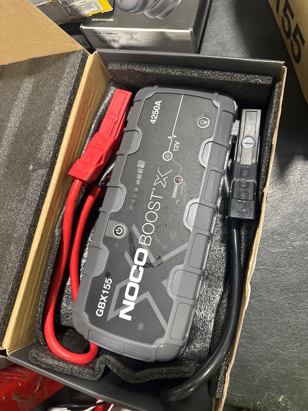 Photo 1 of NOCO Boost X GBX155: 4250A UltraSafe Jump Starter – 12V Lithium Battery Booster Pack, Portable Jump Box, Power Bank & Jumper Cables - for 10.0L Gas and 8.0L Diesel Engines