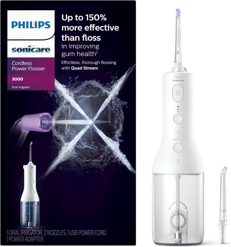 Photo 1 of Philips Sonicare Cordless Power Flosser 3000, White, HX3826/21