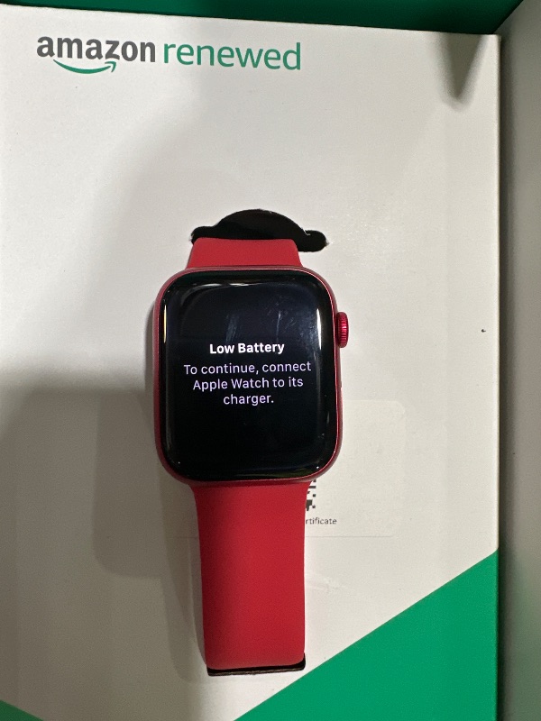 Photo 1 of LOCKED Apple Watch Series 9 [GPS + Cellular, 45mm] - (PRODUCT)RED Aluminum Case with (PRODUCT)RED Sport Band, M/L (Renewed Premium)