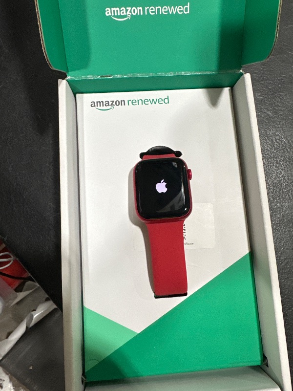 Photo 1 of LOCKED Apple Watch Series 9 [GPS + Cellular, 45mm] - (PRODUCT)RED Aluminum Case with (PRODUCT)RED Sport Band, M/L (Renewed Premium)