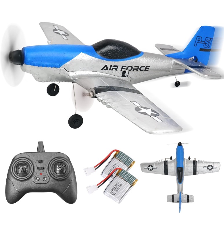 Photo 1 of BEZGAR RC Plane, Drones for Kids, 6-axis Gyro Remote Control Airplane, RC Helicopter, Easy Control for Beginners Toys with Colorful LED Navigation Lights