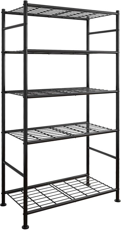 Photo 1 of Storage Shelves - 5 Tier Shelf Organizer, Heavy Duty Garage Shelving Unit with Leveling Feet, Stable Metal Shelves Organizer for Pantry, Kitchen and Closet, 33.0" W x 12.6" D x 72.0" H, Black