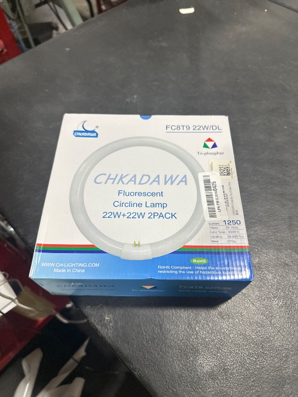 Photo 1 of CHKADAWA Circular Bulb FC8T9/DL, 8 Inch T9 22W Circline Fluorescent Light Bulbs, Replacement Round Fluorescent Lamp Tube, Bright Daylight 6400K 1250 Lumens, G10q 4 Pin Base, 2 Pack