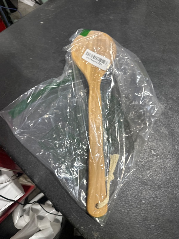 Photo 1 of Shower Brush with Natural Bristle - Long Bamboo Handle Bath Body Brush for Wet or Dry Brushing - Improves Blood Circulation, Exfoliating Skin