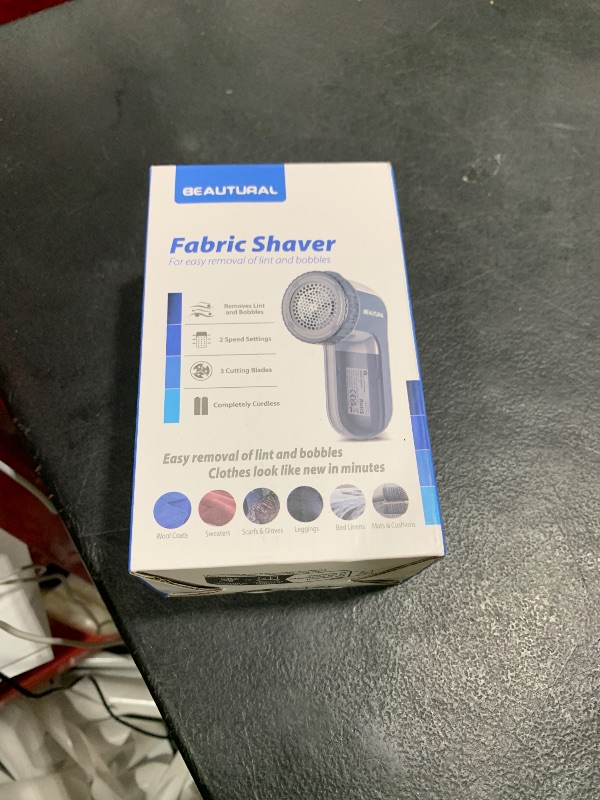 Photo 1 of BEAUTURAL Fabric Shaver and Lint Remover, Sweater Defuzzer with 2-Speeds, 2 Replaceable Stainless Steel Blades, Battery Operated, Remove Clothes Fuzz, Lint Balls, Pills, Bobbles Gray