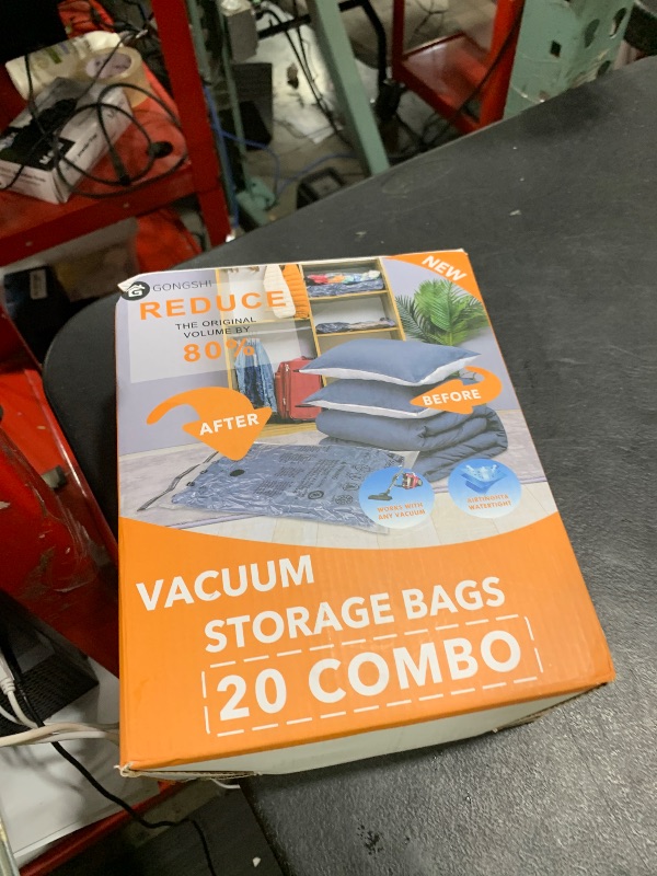 Photo 1 of 20 Pack Vacuum Storage Bags (4 Jumbo, 4 Large, 4 Medium, 4 Small, 4 Roll Up), Space Saver Sealer Compression Bags for Blankets, Comforters, Pillows, Clothes Storage