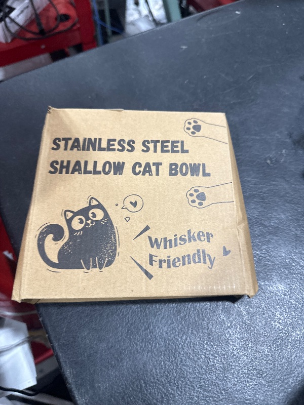 Photo 1 of 4-Pack Stainless Steel Cat Food Bowls – 6.7" Shallow, Whisker-Friendly Non-Slip Silicone Base,Easy to Clean Indoor Feeding Dishes (13 OZ)