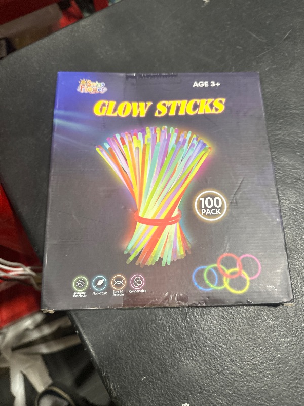 Photo 1 of SpringFlower 100 PCS Glow Sticks Bulk Party Favors, 8" Glow in the Dark Party Supplies, Light Sticks for Party Favors Glow Necklaces and Bracelets for Kids or Adults