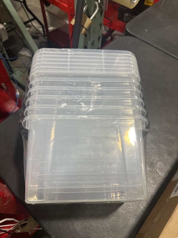 Photo 1 of Sosody 6 Quart Plastic Storage Bins with Handles, Small Clear Lidded Storage Bins, 6 Packs