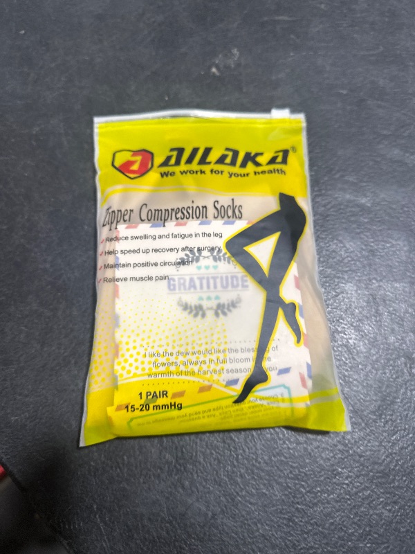 Photo 1 of Ailaka Medical Compression Socks with Zipper, Knee High 15-20 mmHg Compression Socks for Women Men, Open Toe Support Socks for Varicose Veins, Edema, Recovery, Pregnant, Nurse