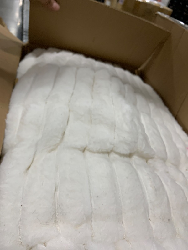 Photo 1 of Smoofy Fluffy Full Size Comforter Sets 3 Pieces - Cream White Fleece Fluffy Comforter Set, Luxury Fuzzy Full Bed Set, Soft Comforter Full Size All Season, Heavy Faux Fur Comforter with 2 Pillow Cases