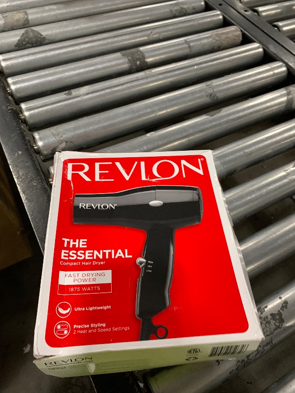 Photo 1 of REVLON Travel Hair Dryer | Salon-Style Blowouts, Lightweight Design, 1875 Watts for Fast Drying with 2 Heat & Speed Settings for Drying and Styling Flexibility (Black)