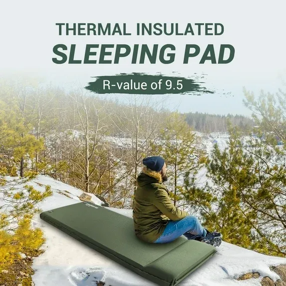 Photo 1 of Elegear Self Inflating Sleeping Pad, 3.1" Ultra-Thick Memory Foam Camping Pad with Pillow Fast Inflating in 20s Insulated Camping Mattress Pad 4-Season Camp Sleeping Mat for Camping/Car/Tent
